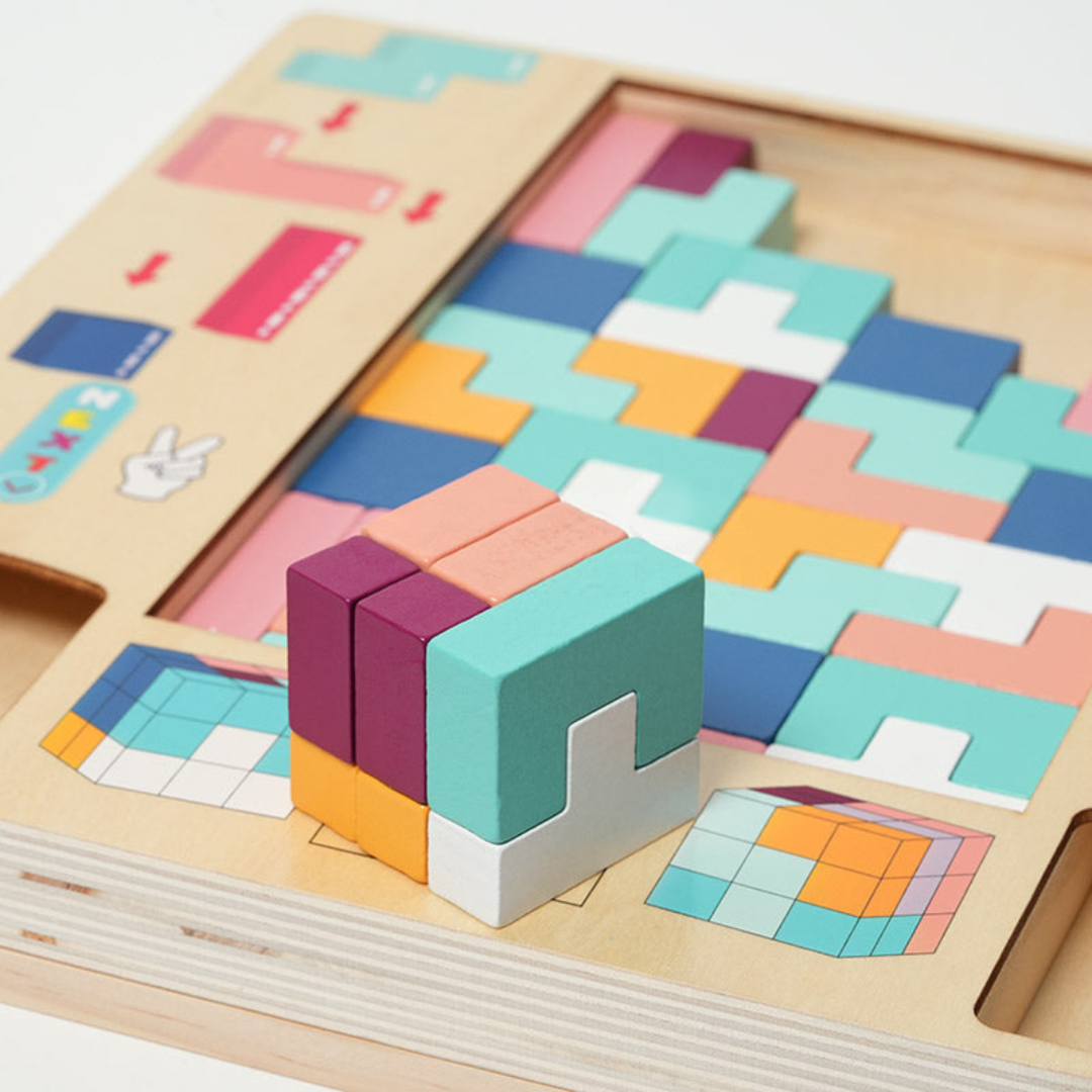 Rasa Sayang Montessori Wooden Tetris Set