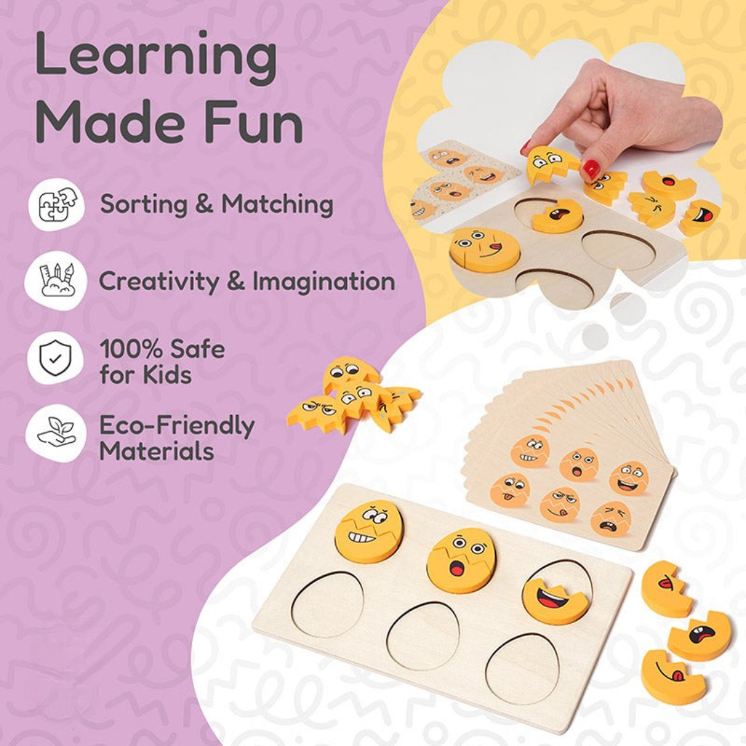 Rasa Sayang Montessori Funny Egg Faces for Emotion Learning
