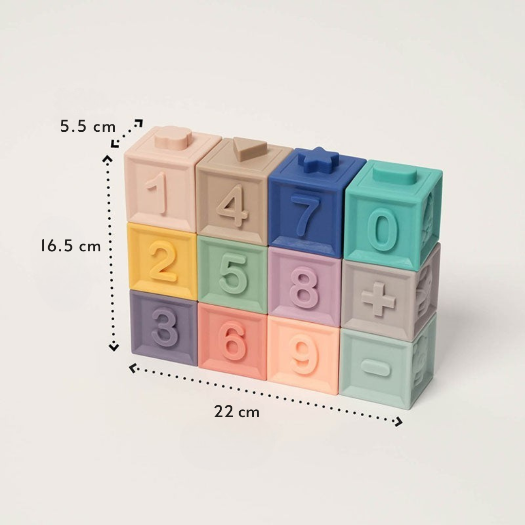 Rasa Sayang Montessori Squeaky Sensory 12-Piece Block Set