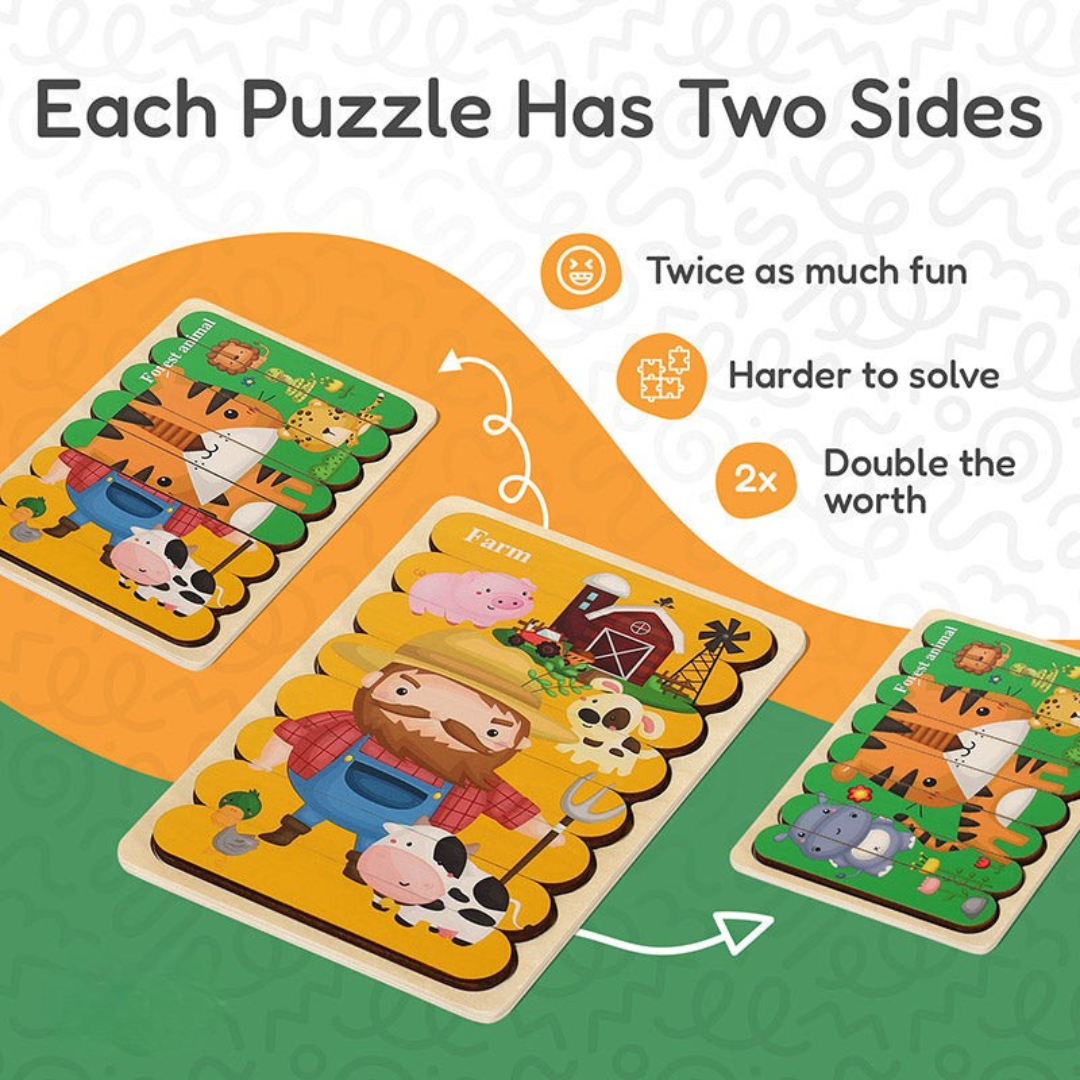 Rasa Sayang Montessori Double-Sided Puzzles (Pack of 5)