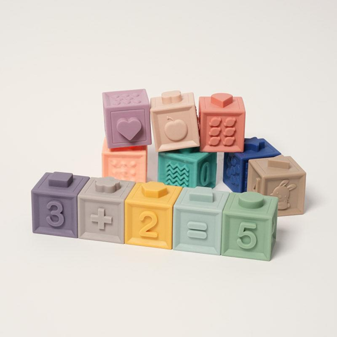 Rasa Sayang Montessori Squeaky Sensory 12-Piece Block Set