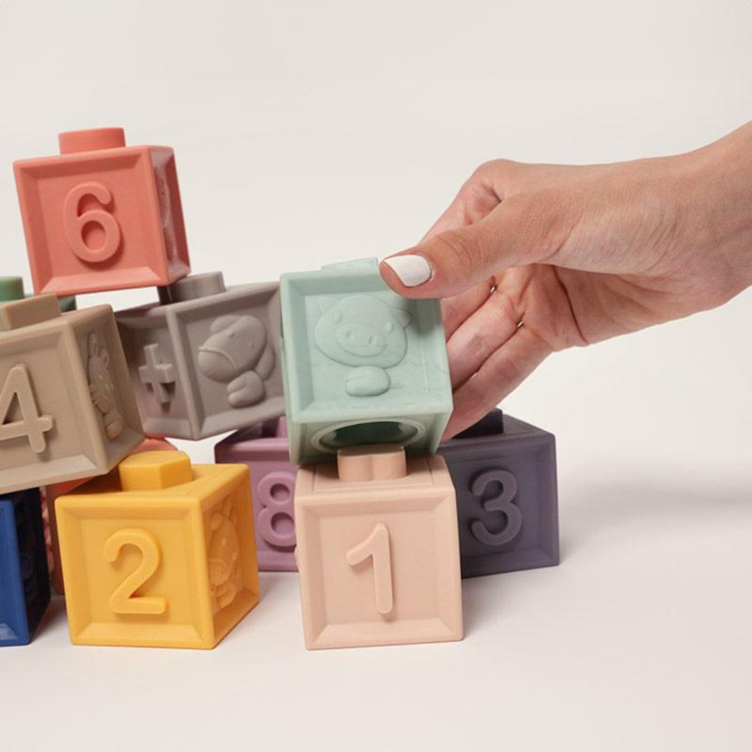 Rasa Sayang Montessori Squeaky Sensory 12-Piece Block Set