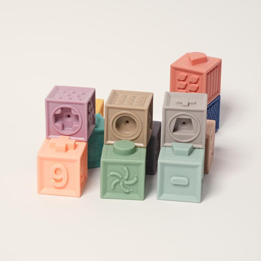 Rasa Sayang Montessori Squeaky Sensory 12-Piece Block Set