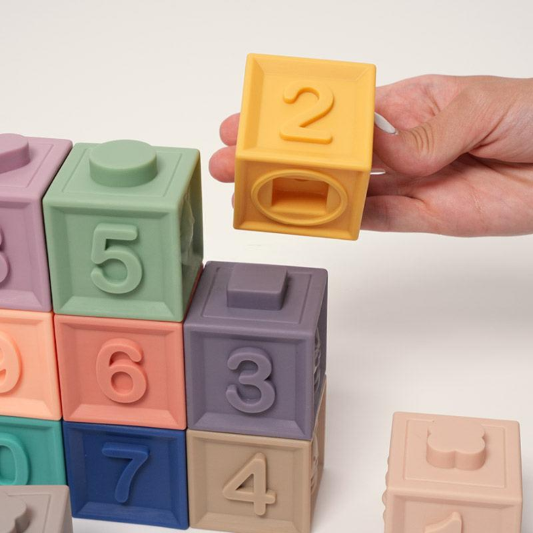 Rasa Sayang Montessori Squeaky Sensory 12-Piece Block Set