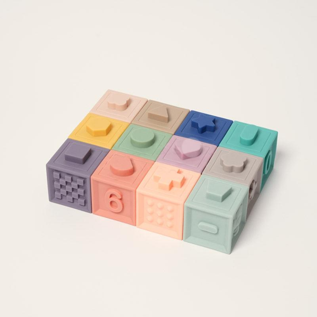 Rasa Sayang Montessori Squeaky Sensory 12-Piece Block Set