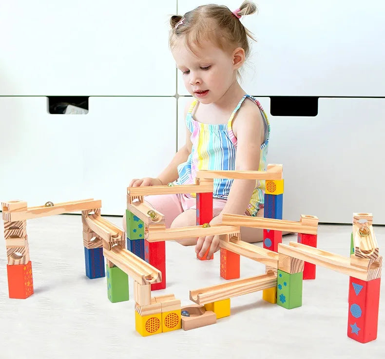 Rasa Sayang Montessori Wooden Marble Run Set
