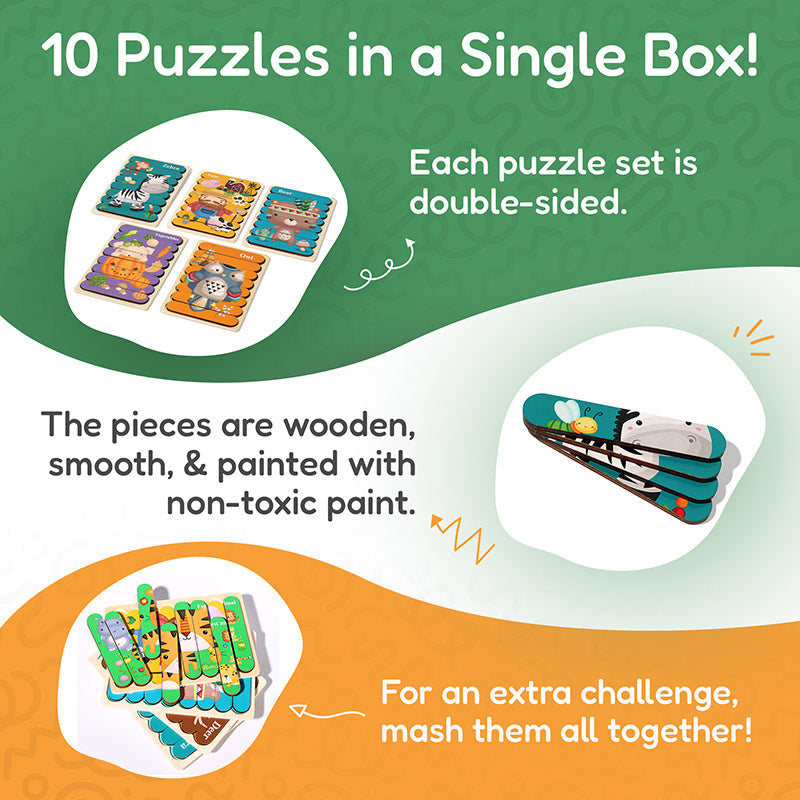 Rasa Sayang Montessori Double-Sided Puzzles (Pack of 5)