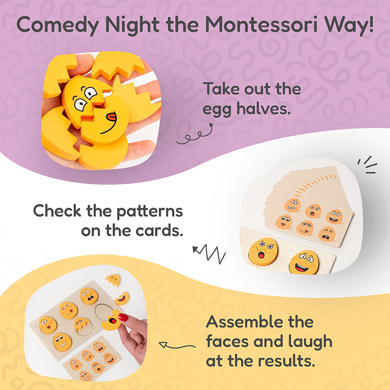 Rasa Sayang Montessori Funny Egg Faces for Emotion Learning