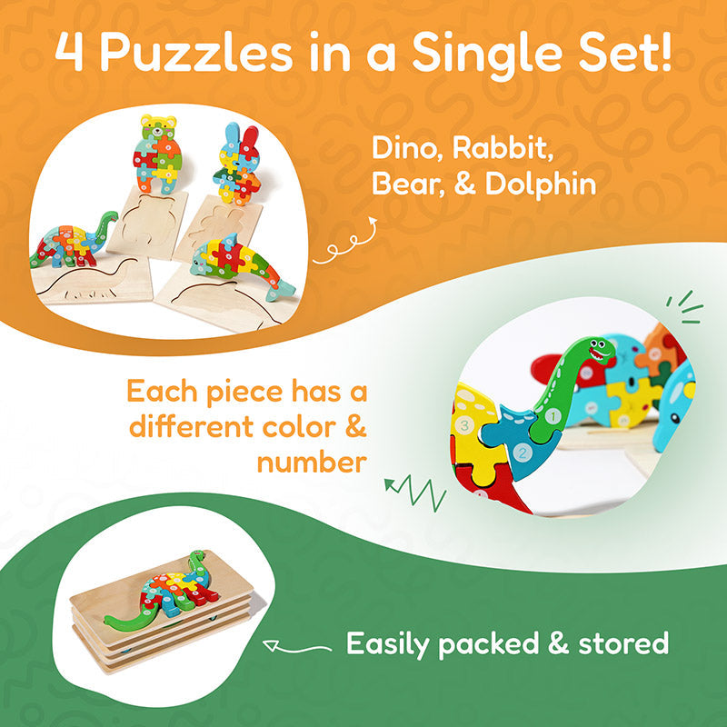 Rasa Sayang Montessori Wooden Puzzles (4-Pack)