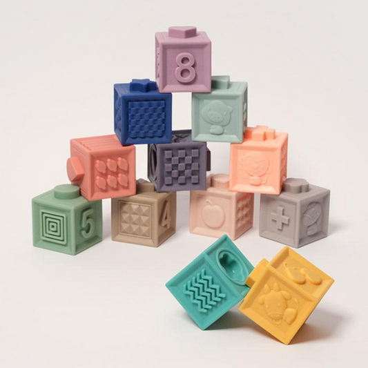 Rasa Sayang Montessori Squeaky Sensory 12-Piece Block Set