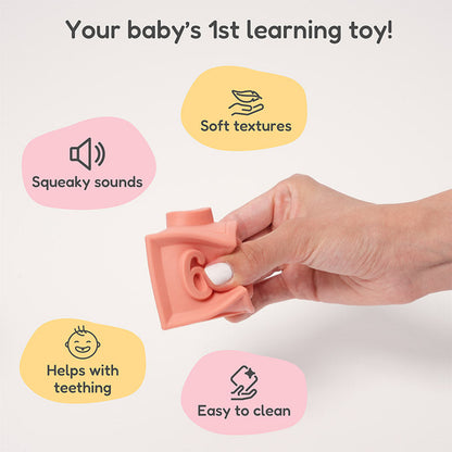 Rasa Sayang Montessori Squeaky Sensory 12-Piece Block Set